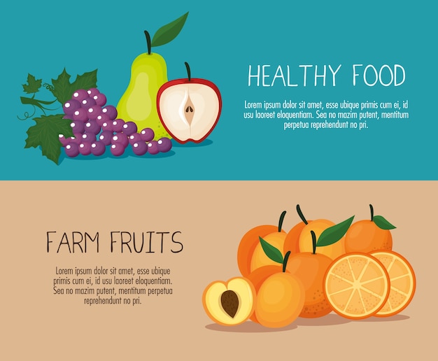 heerlijk fruit gezond voedsel vectorillustratieontwerp