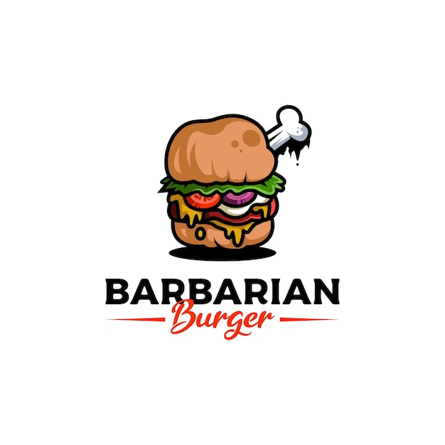 heerlijk hamburgers-logo met speels ontwerp en illustratie