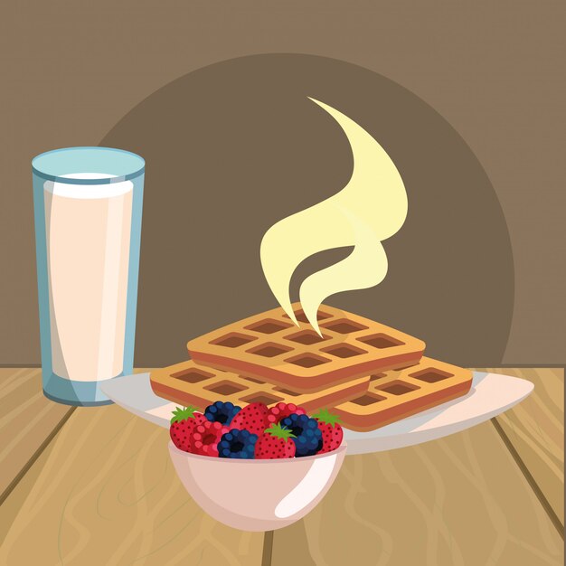 Heerlijk smakelijk ontbijt cartoon