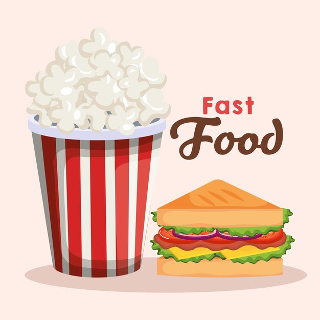 heerlijk snel vector de illustratieontwerp van voedselpictogrammen