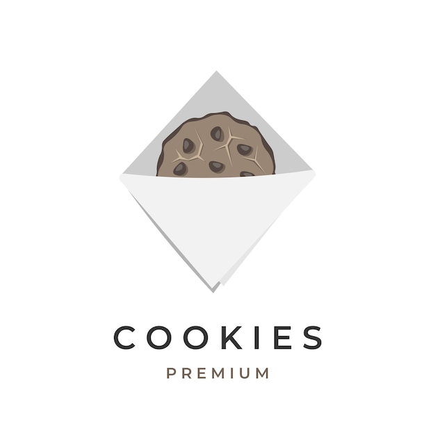 Heerlijke Big Chocolate Chip Cookies Vector Illustratie Logo