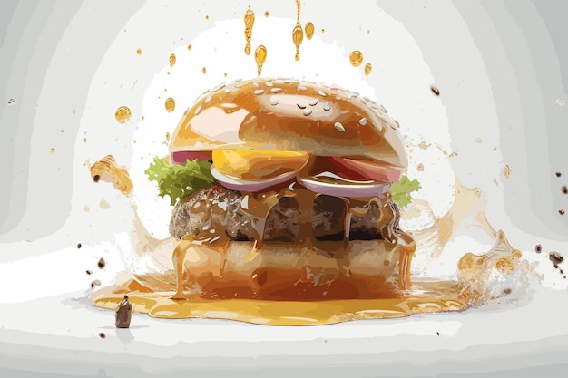 Heerlijke Cheese Beef Burger bestaat uit Bun Bread Patty Pickle Onion Mayonaisse Ketchup en Cheddar