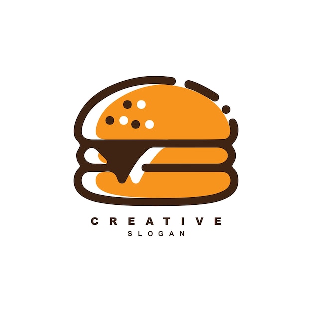 Heerlijke cheeseburger logo ontwerp vectorillustratie voor restaurant-bar of café
