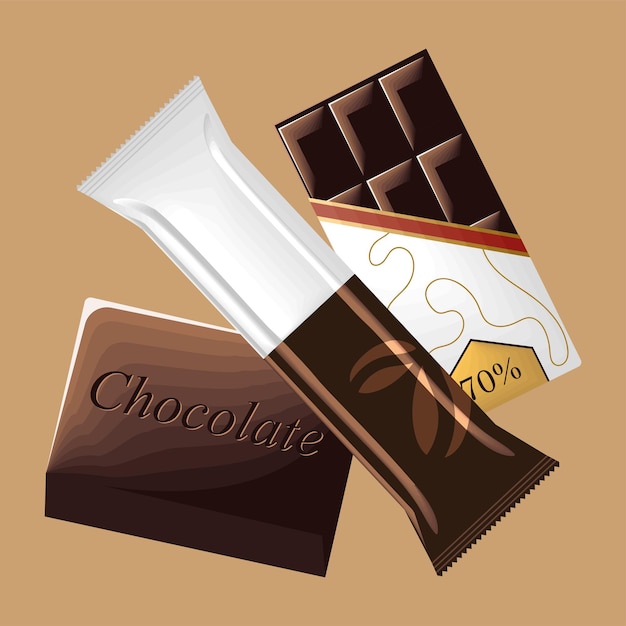 Vector heerlijke chocolade producten