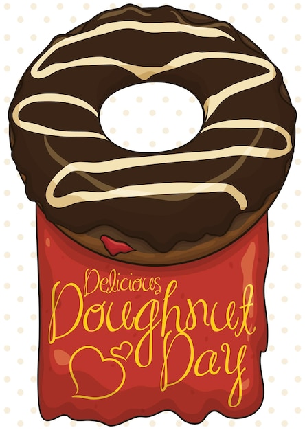 Heerlijke chocoladedoughnut met geleiteken voor de viering van Donut Day