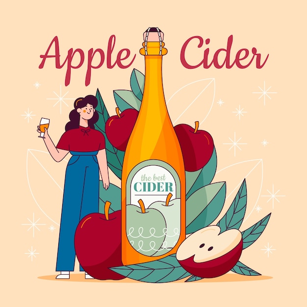 Heerlijke cider drank illustratie