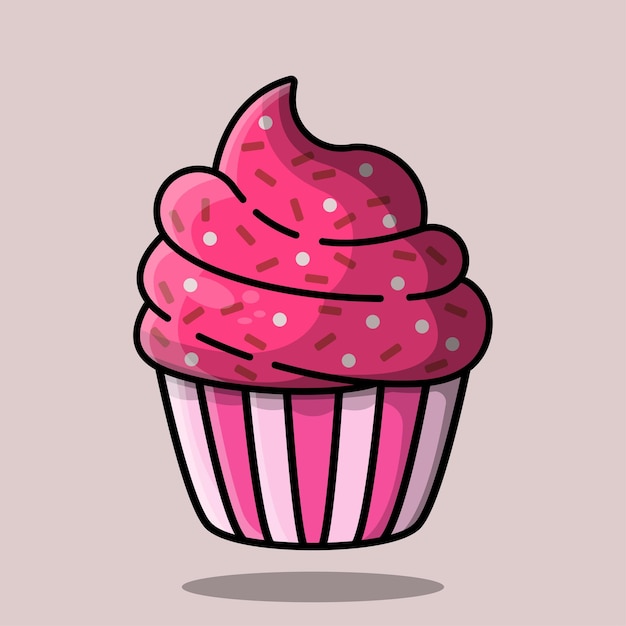 Heerlijke Cupcake Leuke cupcake illustratie Dessert vector