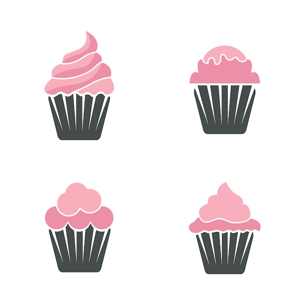 Heerlijke cupcake pictogram vector illustratie sjabloonontwerp