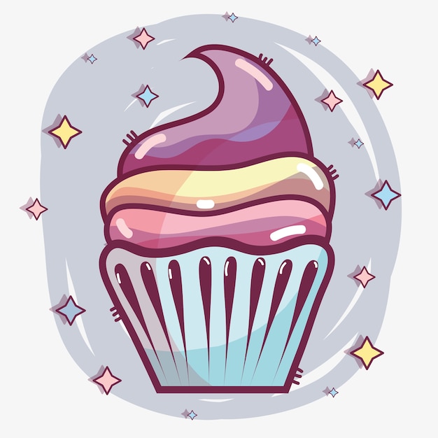 Heerlijke cupcake tot gelukkige verjaardag