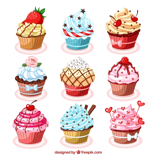 Heerlijke cupcakes illustraties