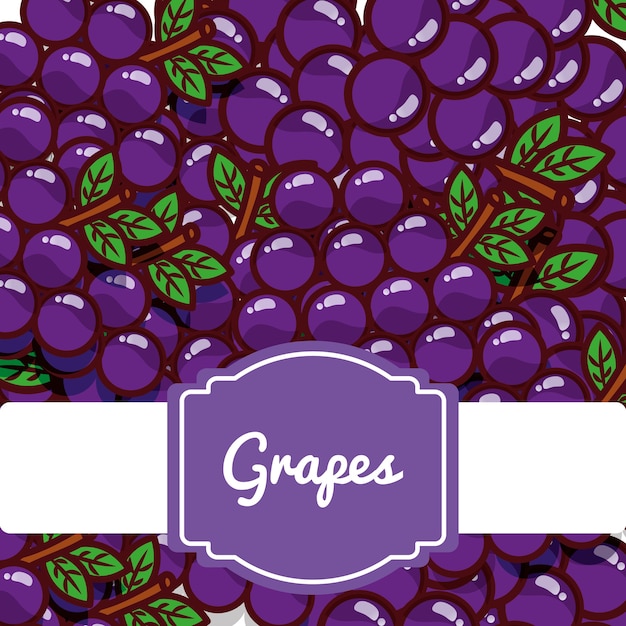 heerlijke druiven vers fruitetiketpatroon