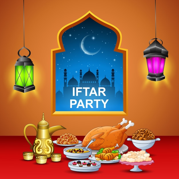 Vector heerlijke gerechten voor iftar-feest