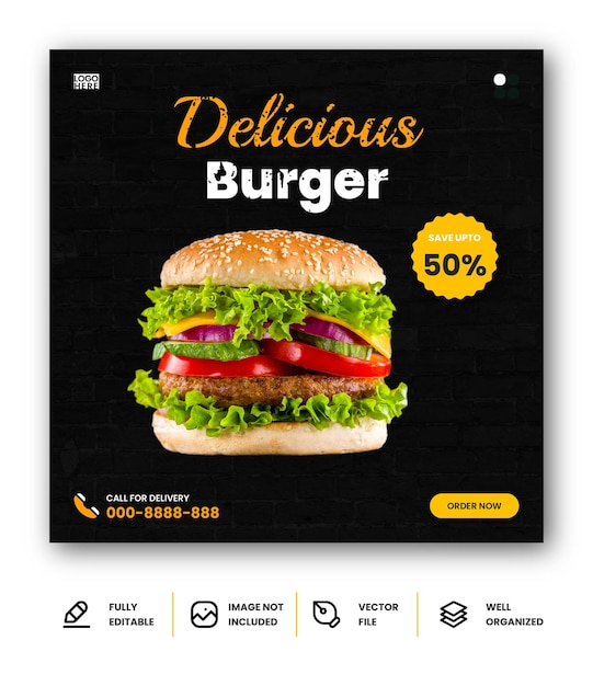 Heerlijke hamburger eten poster