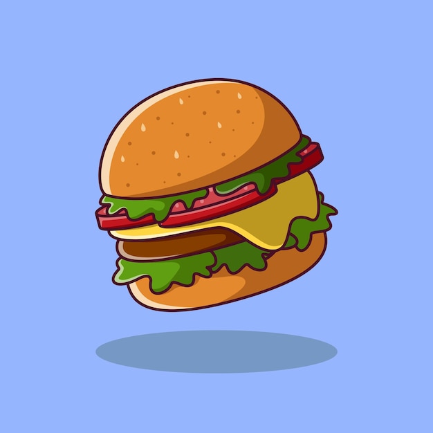 Heerlijke hamburger iconvector cartoon illustrationcartoon clipart