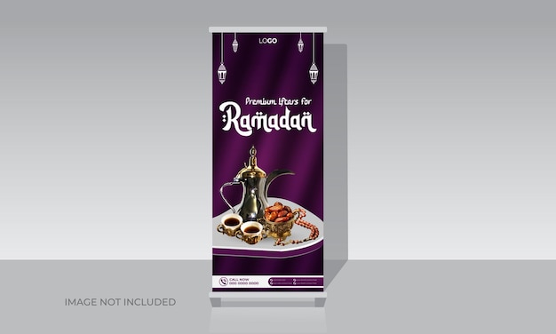 Heerlijke Iftar ramadan Special food roll-up banner stand template