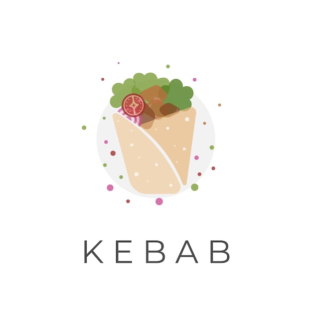 Heerlijke Kebab Pictogram Vector Illustratie Logo