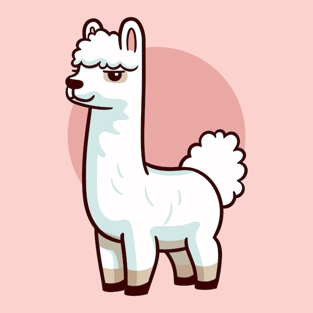 Heerlijke lama-alpaca-cartoons met bloemencharme