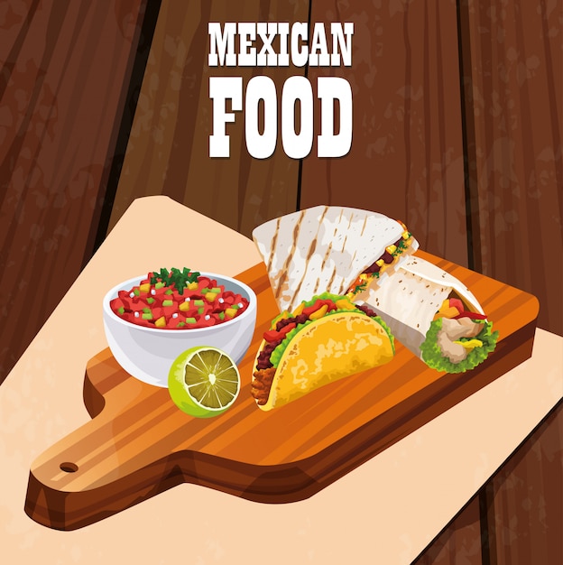 Heerlijke mexicaans eten poster pictogrammen