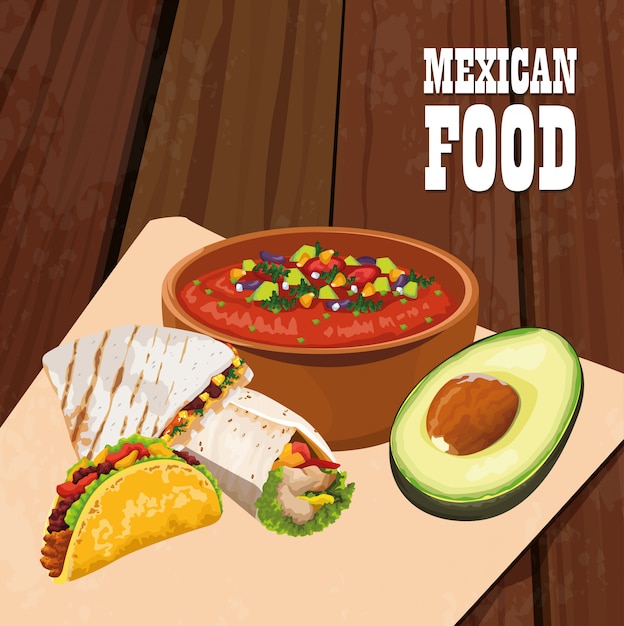 Heerlijke mexicaans eten poster pictogrammen