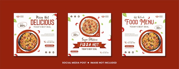 Heerlijke pizza banner social media post voor promoties en marketing op social media design template