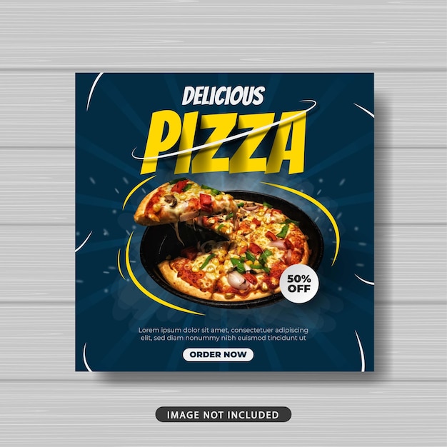 Heerlijke pizza eten verkoop promotie sociale media post sjabloon banner