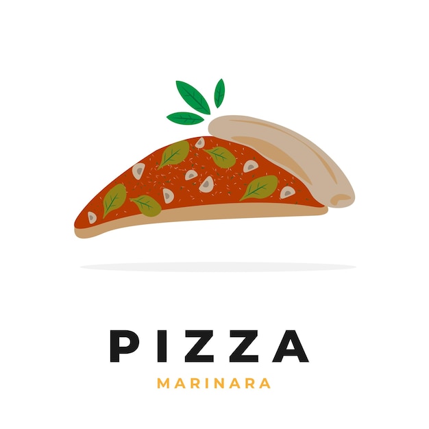 Heerlijke pizza marinara logo illustratie vector