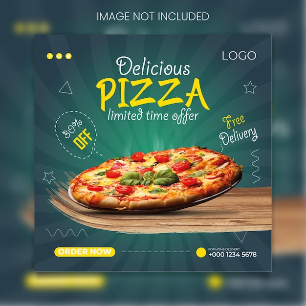 Heerlijke Pizza Restaurant Instagram Banners Sjabloon