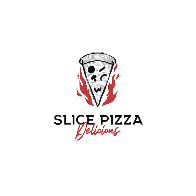 Heerlijke pizza slice logo ontwerp