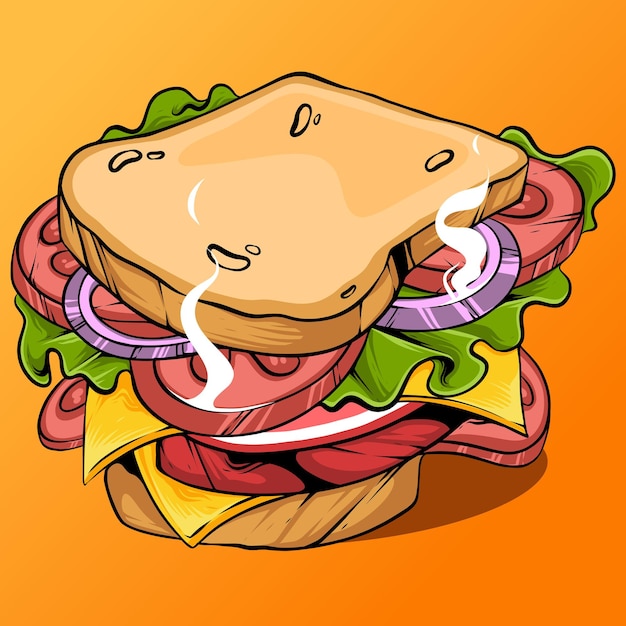 Heerlijke sandwich en hamburger illustratie