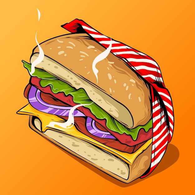 Heerlijke Sandwich en Hamburger Illustratie