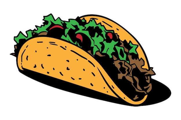Heerlijke taco illustratie voedsel vector