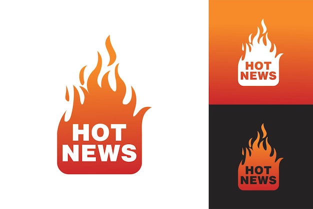 Heet nieuws, brand logo sjabloon premium vector