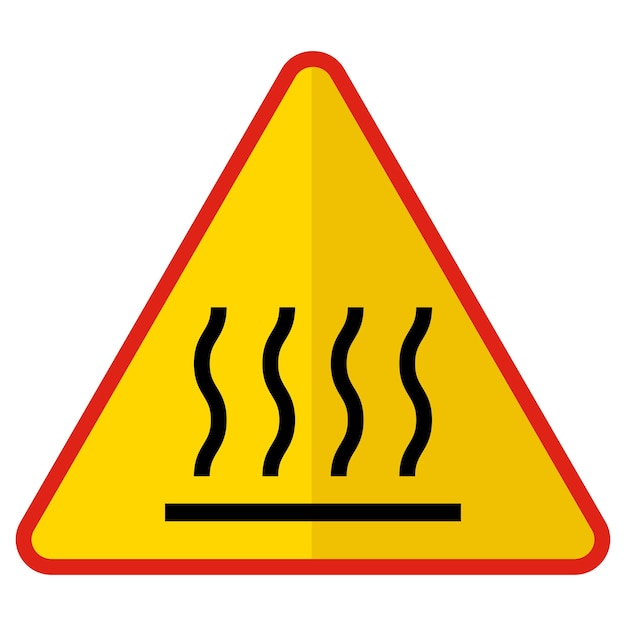 Heet oppervlak rood geel driehoekje Concept Warmte-emissiezone Vector Kleur Pictogram Ontwerp Modern verkeer