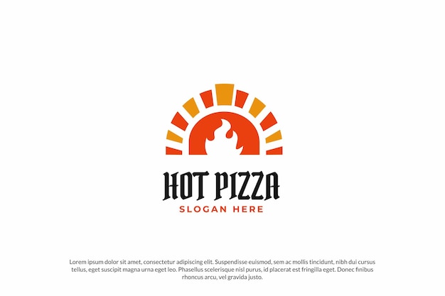 Heet pizza-logo-ontwerp