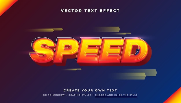 Heet Super Speed 3D bewerkbaar teksteffect geschikt voor de kop van een promotieproduct