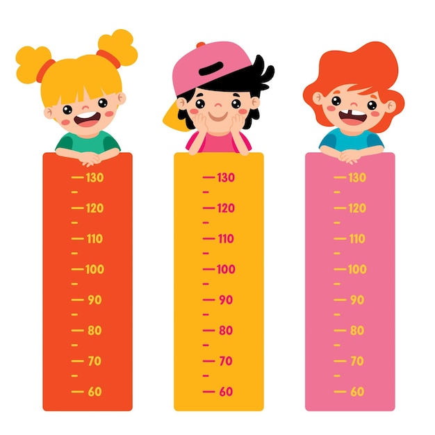 Height Chart With Cartoon Kids