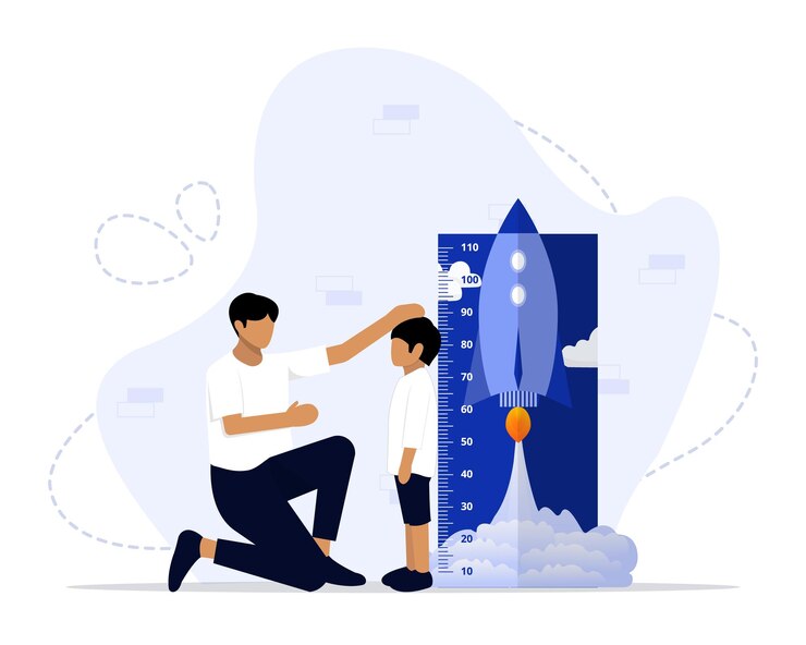 Vector height meter concept illustration