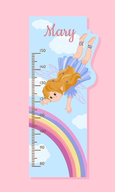 Vector height meter with fairy vector concept