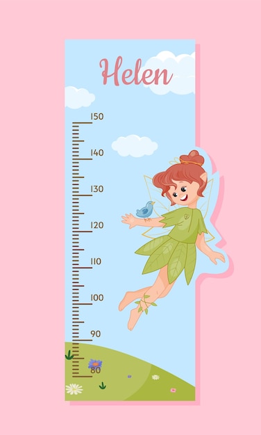 Vector height meter with fairy vector concept