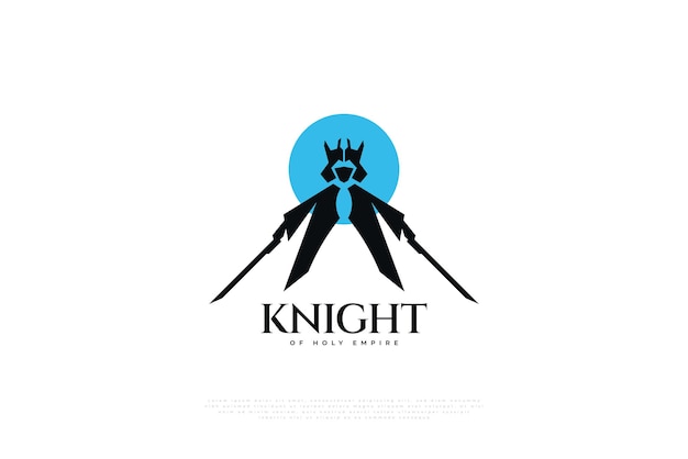 Heilige ridder silhouet illustratie met twee zwaarden krijger illustratie voor Esport logo mascotte of embleem