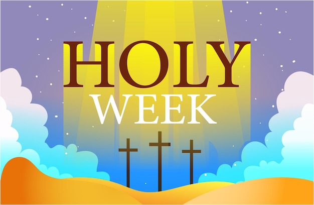 Vector heilige week illustratie goede vrijdag vector heilige week kruis illustratie pasen goede vrijdag backgro