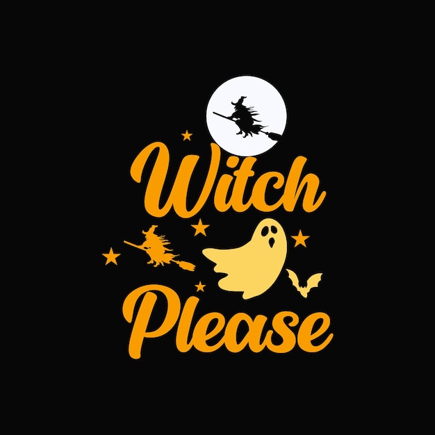 Heks alsjeblieft Halloween typografie ontwerp vector