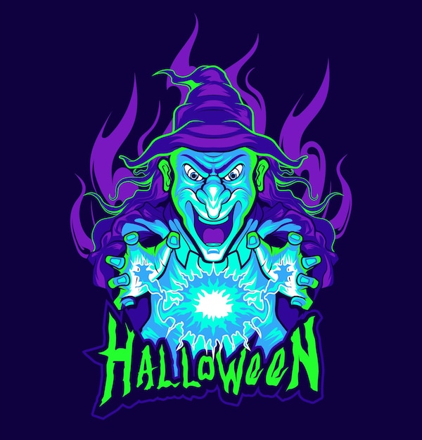 Heks Magische Halloween Vectorillustratie