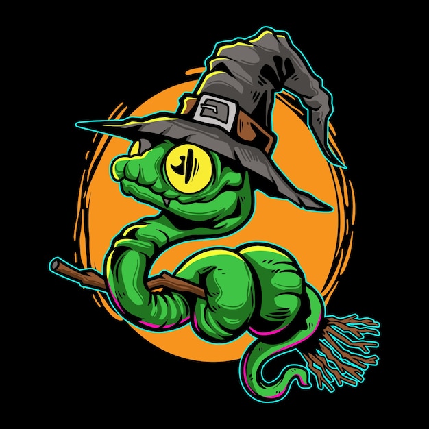 Vector heks slang halloween illustratie