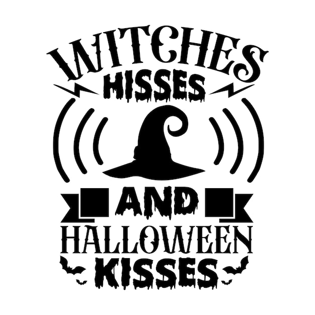 Heksen missen en Halloween Kisses Halloween-t-shirtontwerp