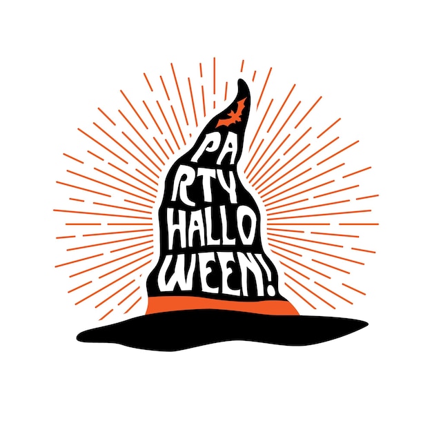 Heksenhoed met opschrift party halloween