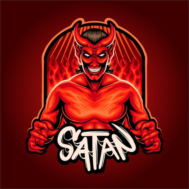 hel satan mascotte logo afbeelding