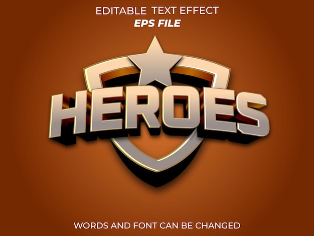 helden tekst effect lettertype bewerkbare typografie 3d tekst