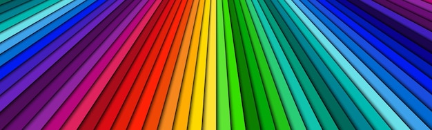 Helder gekleurde abstracte kop spectrum lijnen banner helder patroon eenvoudige vector illustratie