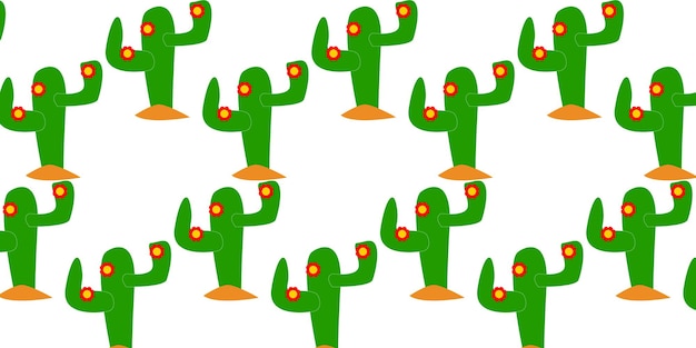 Helder Mexicaans patroon met bloeiende platte cactus